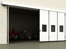 Откатные ворота (без нижней направляющей) применяются для перекрытия проемов гаражей
