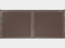 Щит ворот из сэндвич-панелей, окантованный алюминиевым профилем