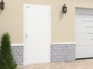 Двери модели «Ультра» стандартных размеров с обшивкой алюминиевым профилем